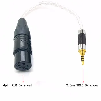Thouliess HI-10cm 2,5 mm TRRS Vyvážený Samec na 4-Pin XLR Samice 7N-OCC Měď postříbřený Kabel Adaptéru DIY