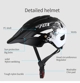 BATFOX cyklistické helmy pro muže mtb ultralight cyklistické Přilby casco ciclismo mtb giro Mountain road bike přilba se světlem