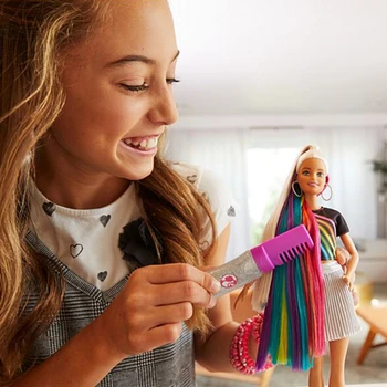 Původní Barbie Duhová Jiskra Vlasy Panenka Dárek k Narozeninám Dívka Brinquedos Bonecas Hračky pro Děti Juguetes Paratoys Dívky Dárek