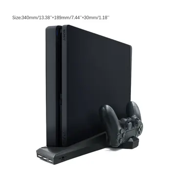 Pro PS4/PS4 Slim Vertikální Stojan s Ventilátorem Dual Controller Charger Nabíjecí Stanice Pro SONY Playstation