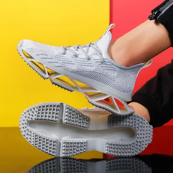 Nová pánská Blade prodyšné létání tkané boty dýchatelný ok muži ležérní obuv velká velikost běžecké boty Feminino Zapatos non-slip