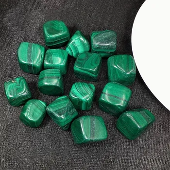 Přírodní Zelený Malachit Kámen Cubic Crystal Klastické Horniny Tromlované Kameny Kostka Sběratelské Minerály Vzorek pro Domácí Dekor