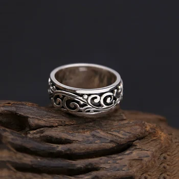 Vintage Prsten Real 925 sterling silver Ženy muži Otočná Květina zásnubní Prsten Muži šperky FR6