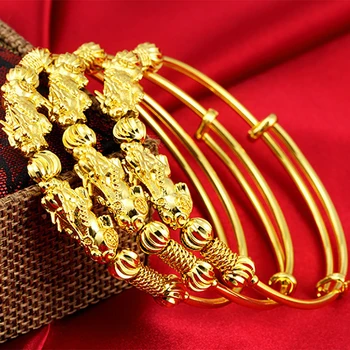 Nový Design Pixiu Náramek pro Ženy Vietnam Aluviální Zlato Etnické Á Pixiu Nastavitelné Náramky, Luxusní Šperky Paní Dárky