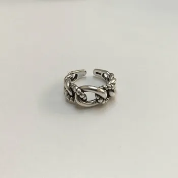 Předsádce 925 Mincovní Stříbro Prsteny Pro Ženy Osobnosti Vintage Linky Iny Styl Vysoce Kvalitní Módní Šperky Otevřený Kroužek Femme
