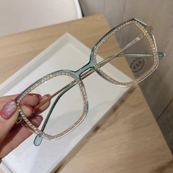 Vlastní Předpis Ženy Brýle Vintage Jasné Objektiv Brýle Modré Světlo Brýle Muži Optické Čočky+ Diamond