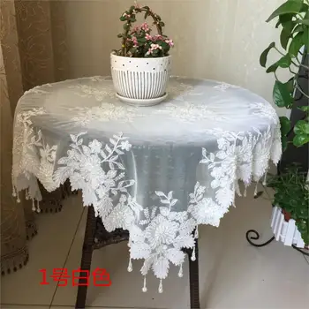 Elegantní Výšivky Tabulka Běžec Pastorační Tkaniny Čaj, ubrus, Luxusní Stolní podložka Kryt stolu pro dekoraci 80*80cm