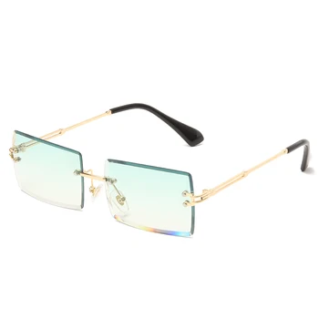 Malý Obdélník sluneční Brýle bez Obrouček Ženy UV400 Brýle Vintage Sluneční Brýle Muži Řidičské Dámské Brýle Luneta de soleil femme