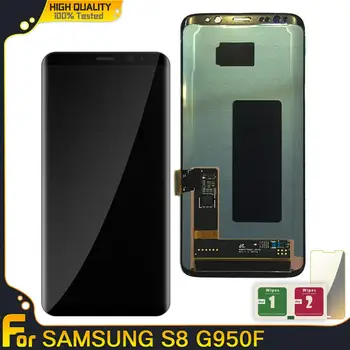 Vysoce Kvalitní Super AMOLED Lcd Pro Samsung Galaxy S8 G950F G950FD G9500 G950U LCD Displej Dotykový Digitizér Shromáždění