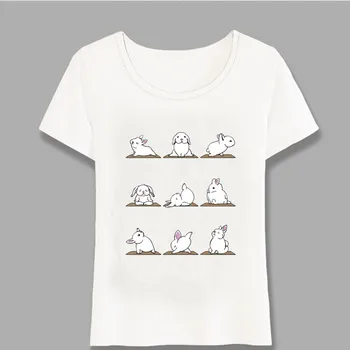 Nové Letní Módní Ženy T Košile Králíčky Yug Art Print T-Shirt Legrační Králík Design Mini Ležérní Topy Roztomilý Tees Harajuku