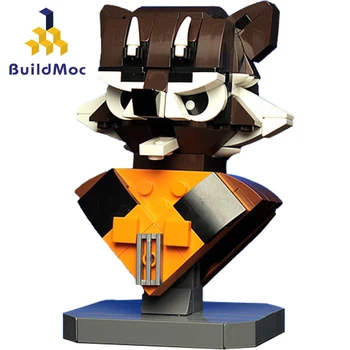 Buildmoc Film, Postavy Super Heroes Poprsí Rocket Raccoon Moc Creator Obrázek Cihly Model Stavebních Bloků Vzdělávací Hračky Dárek