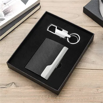 BISI GORO 2020 Nové RFID Peněženka Set Mužů Hliník Magnet Držitel Karty Mini Key Držák v Nádherné Dárkové krabičce Jednoduché Pouzdro na vizitky Klíč