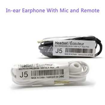 20ks/lot J5 Sluchátka In-ear Sluchátka Hands-free s Mikrofonem Pro Samsung HTC Xiaomi