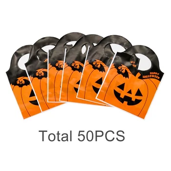 50KS Halloween Treat Tašky Tote Cukroví Držák Lucerna Dýně Tištěné Dárkové Skladovací Sáčky na Svačinu Taška Pro Halloween Party