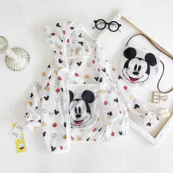Disney Mickey Dospělé sluneční ochrana oblečení variabilní taška Pohodlí nést Rodič-dítě outfit Tenkou Kůži kabát