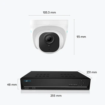 Reolink Ip Kamery Nastavit 8ch PoE NVR & 5MP Bezpečnostní Kamera Venkovní Dome Kamera, HD Video audio Surveillance Kit RLK8-520D4