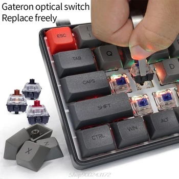 RGB LED Podsvícené Drátové Mechanické Klávesnice,Přenosné Kompaktní Vodotěsné Mini Gaming Keyboard 61 PBT Poškrabané Gateron Switcs Jy21 20