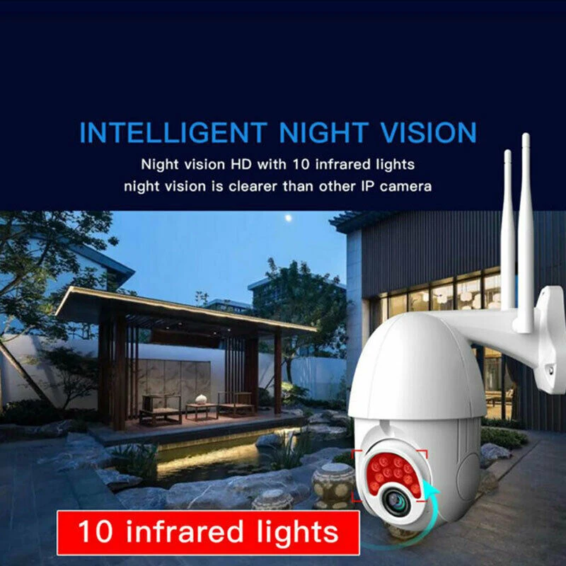 1080P 10 LED WIFI Bezpečnostní IP Kamera Bezdrátová Venkovní HD Home PTZ IR Kamera, IR Kamery, Bezdrátové Wi-fi PTZ Home Security 0