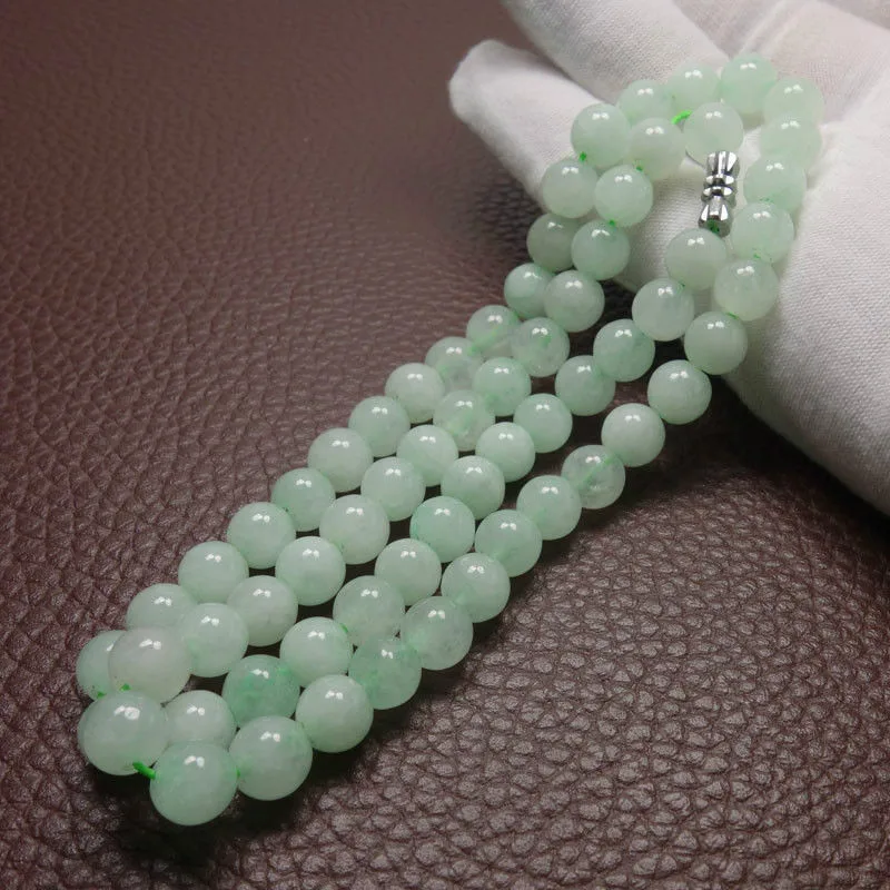 10mm Zelené Smaragdové Korálky Náhrdelník Jade Jadeite Šperky Amulet Módní Přírodní Kouzlo Dárky pro Ženy, Muže 0