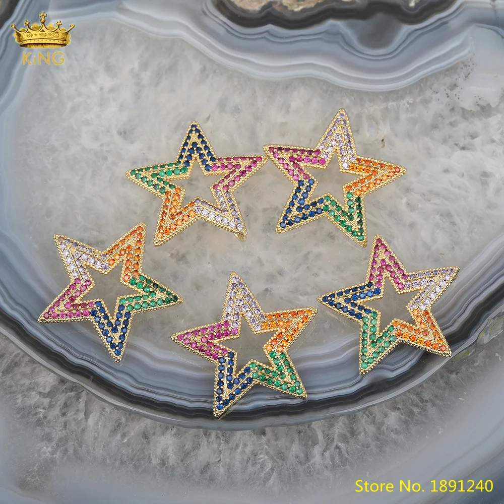 10Pcs Rainbow CZ Hvězdy, Karabina Lock Spony Přívěsek Součásti Pro Ženy,Ziron Spirálové Spony Pro DIY Punk Šperky Příslušenství 1