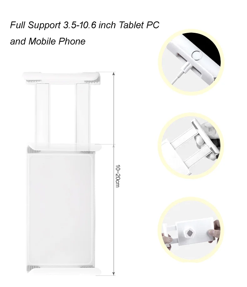 120 cm Dlouhé Flexibilní Rameno Tablet PC Stand Rotace Full Metal Líný Bed Stolní Držák 3.5-10.6 palcový Tablet Držák pro iPad Air Mini 4