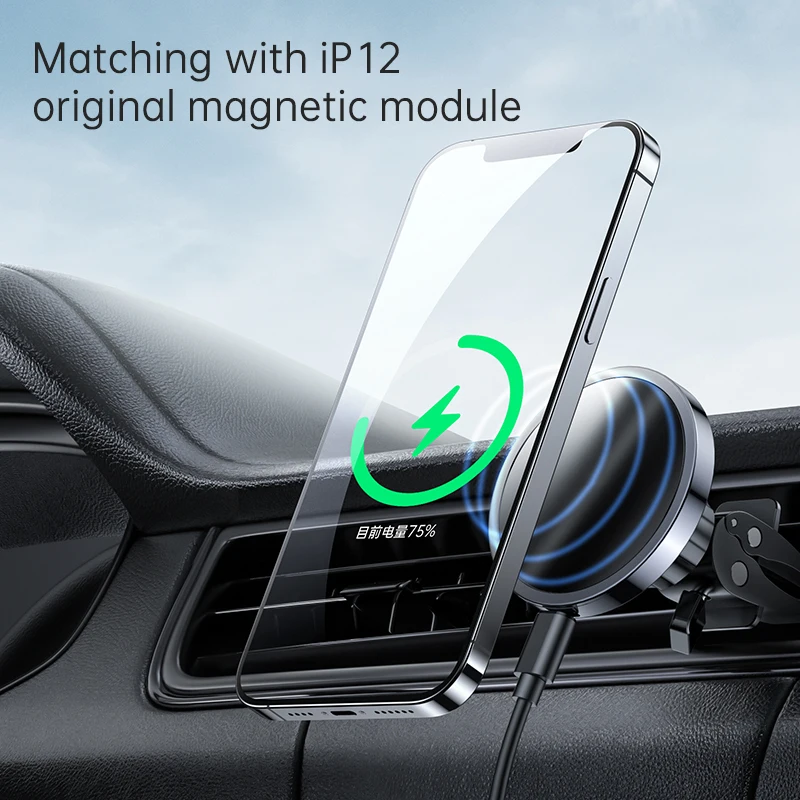 15W Qi Magnetické Bezdrátové Nabíječka do Auta Air Vent Telefon Stojan Pro Magsafe iPhone 12 Pro Max Mini Pro Bezdrátové Nabíjení Držák do Auta 4