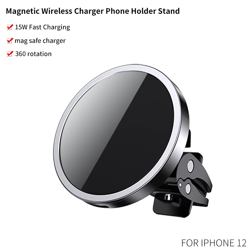 15W Qi Magnetické Bezdrátové Nabíječka do Auta Air Vent Telefon Stojan Pro Magsafe iPhone 12 Pro Max Mini Pro Bezdrátové Nabíjení Držák do Auta 5