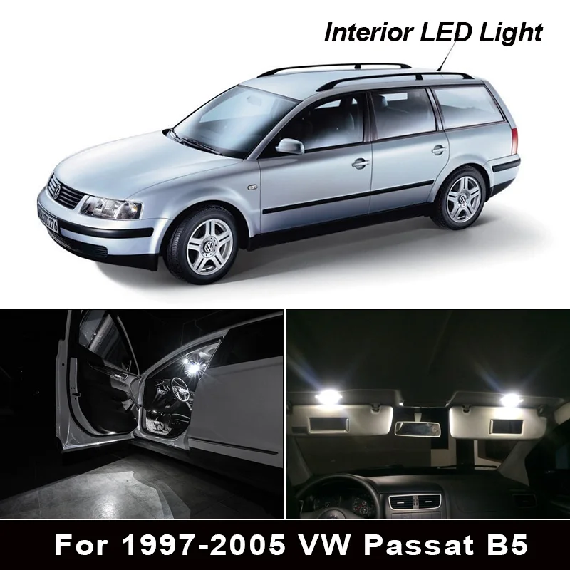 17pcs LED lampa Vnitřní Dome, Mapa, Lehké Kit Pro 1997-2005 Volkswagen VW Passat B5 Sedan Varianta spz žárovka 1