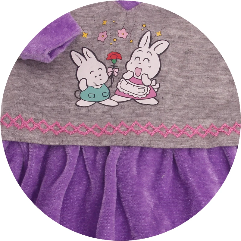 18 inch Girls panenka oblečení Roztomilé fialové králík oblek sukně Americké new born sukně Dětské hračky vhodné 43 cm baby panenky c796 2