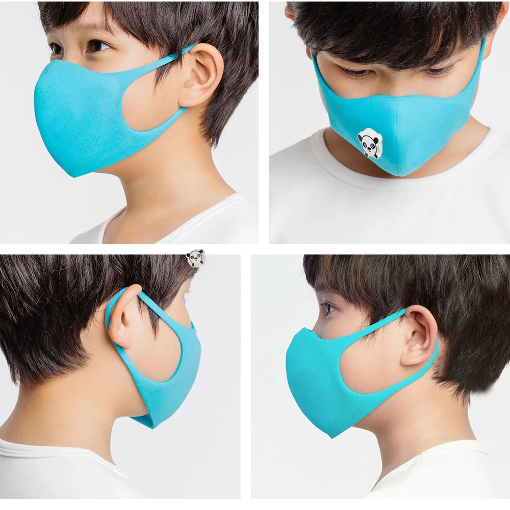 1ks Roztomilý Panda Respirátor, Maska Děti Děti Zahustit Houba Tvář Ústa Masky PM2.5 Dech Ventil Maska 4