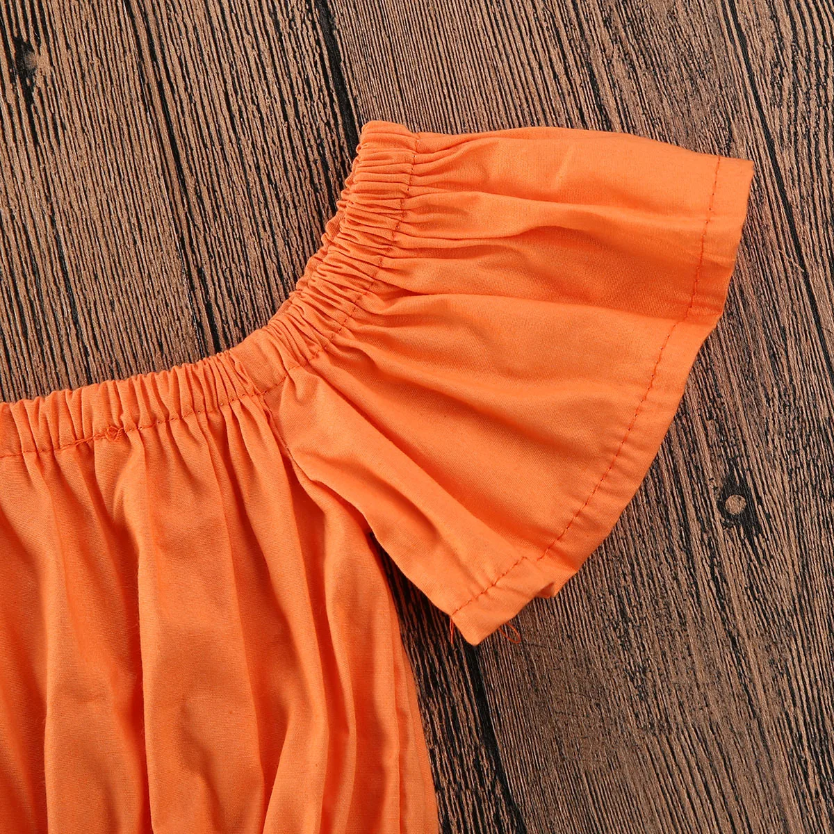 2-6Y Batole, Děti, Dítě, Holky, Oranžové Off Rameno Crop Topy+Sukně 2KS Oblečení Oblečení Sady 2020 Létě 3