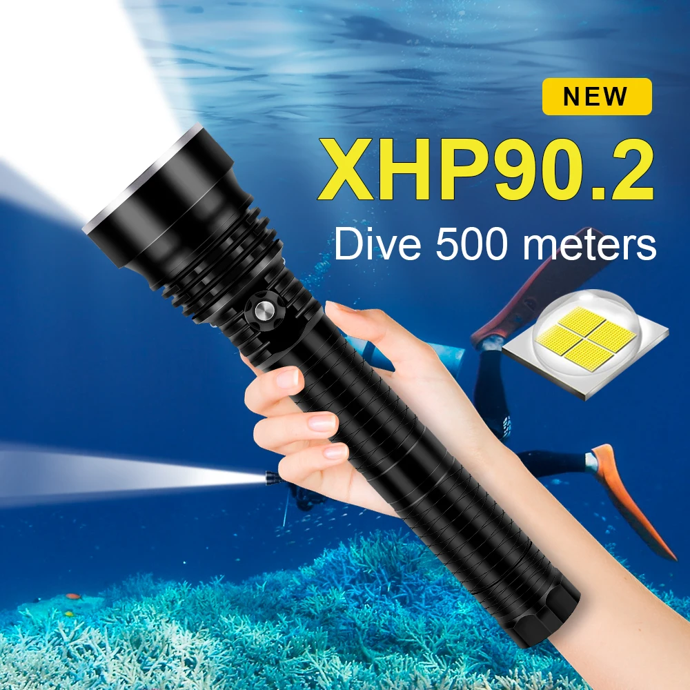 200m povolání xhp90 led potápění svítilna XHP70 led potápění pochodeň IXP8 baterky pro potápění 26650 18650 deep sea lantern pochodeň 5