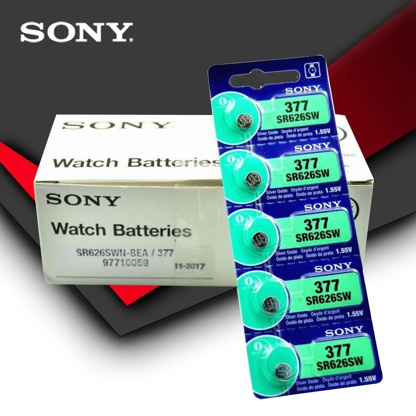 200pcs Sony Originální 377 SR626SW SR626 AG4 1.55 V, Silver Oxide Hodinky Baterie SR626SW 377 Tlačítko Coin Cell MADE IN JAPAN 1
