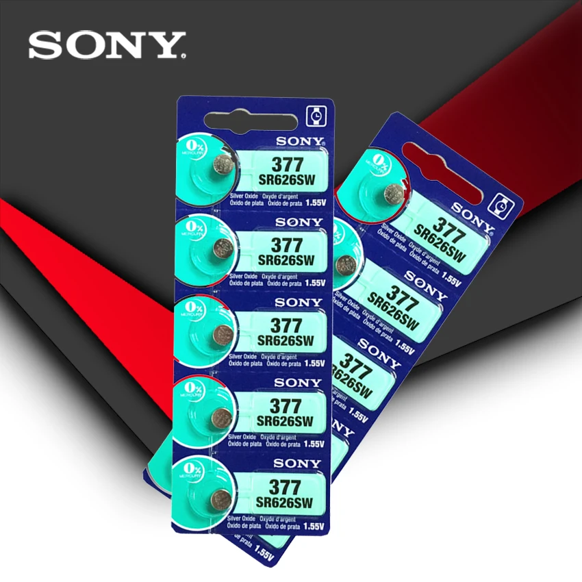 200pcs Sony Originální 377 SR626SW SR626 AG4 1.55 V, Silver Oxide Hodinky Baterie SR626SW 377 Tlačítko Coin Cell MADE IN JAPAN 2