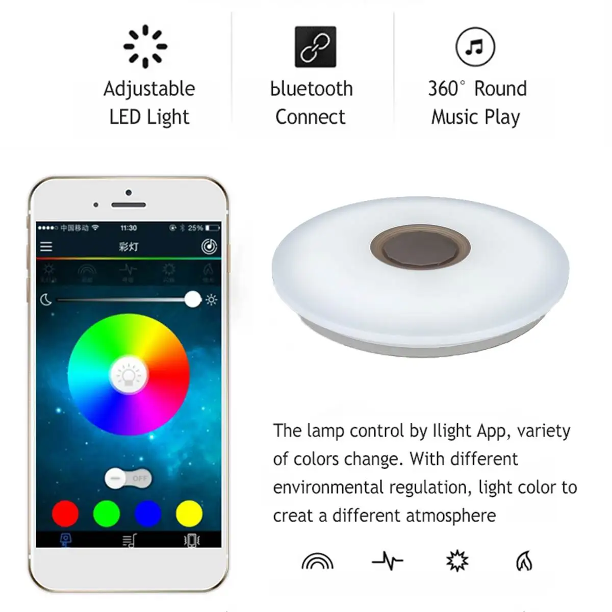 200W Moderní Wi-fi RGB LED Stropní Světla APP, bluetooth, Hudba, osvětlení, Domácí Inteligentní Stropní Svítidlo+Dálkové Ovládání S alexa/google 4