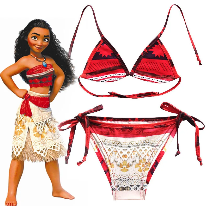 2018 nové Moana trolly, holčičko biquini jeden kus moana Kreslený plavání Plavky plavky Bikini Dívky 4-10R 2
