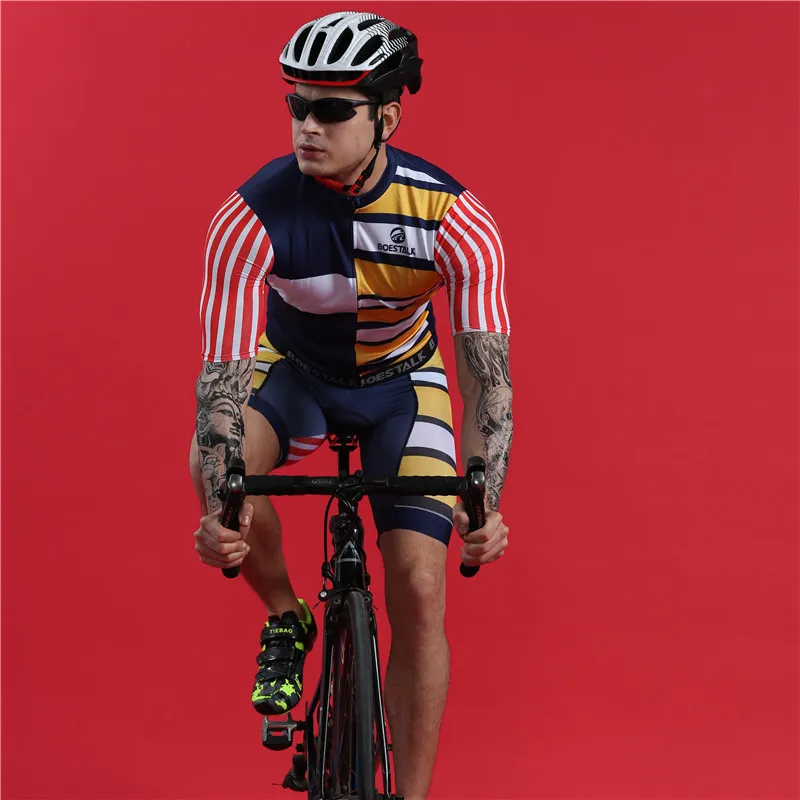 2019 glamour muži cyklistické techniky letní sportovní rychleschnoucí kalhoty BOESTALK vysoce kvalitní proužek dokonalý design bike jersey set 3