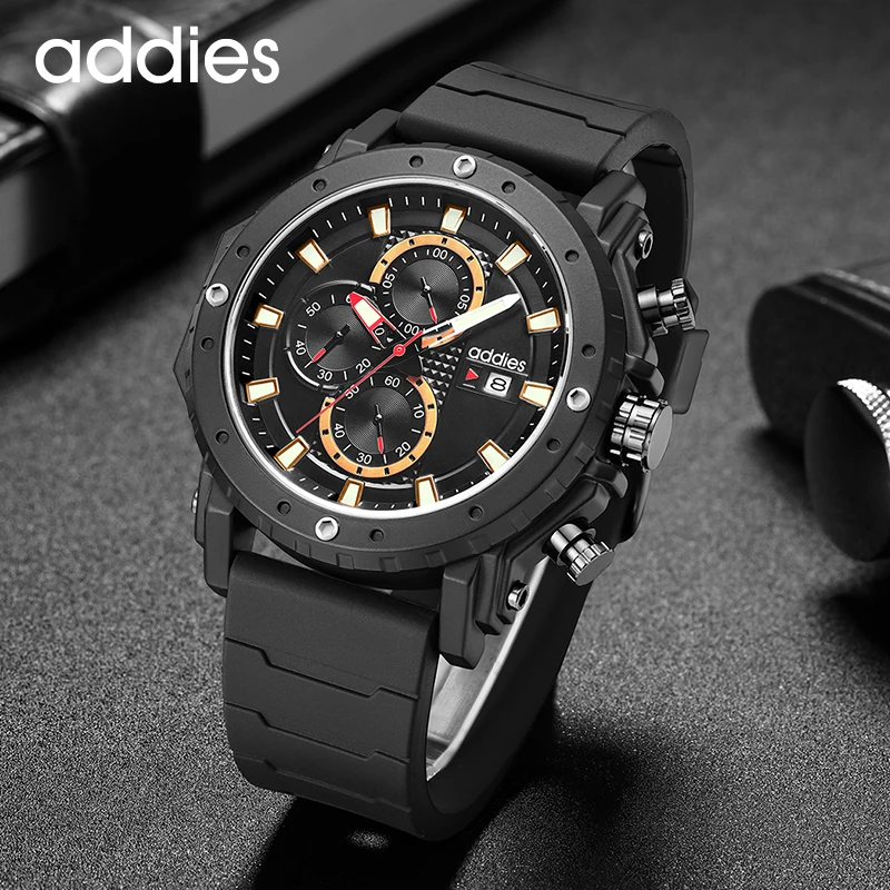 2020 Addies Světelný Muži Hodinky Luxusní Módní Vojenské Sportovní Quartz hodinky Pro Muže Relogio Masculino Vodotěsné 50M 0
