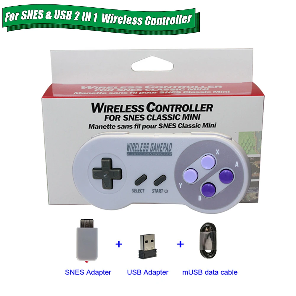 2020 Bezdrátové Gamepady 2.4 GHZ Joypad Joystick Controller pro SNES Super Nintendo Classic MINI Konzole dálkové Příslušenství 2