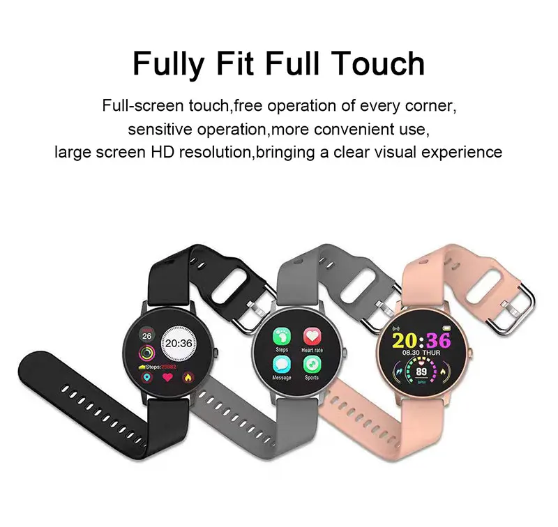 2020 Nové módní Fitness chytré hodinky, sportovní Vodotěsné Pro iPhone/Android smartwatch muži ženy Srdeční frekvence, Krevní tlak tracker 1