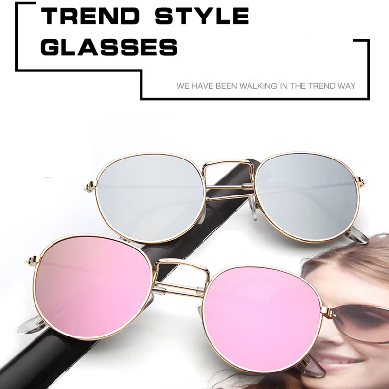 2020 Nové Módní sluneční Brýle, Ženy, Luxusní Značky Design Zrcadlo Ploché Rose Gold Vintage sluneční brýle lady Brýle 2