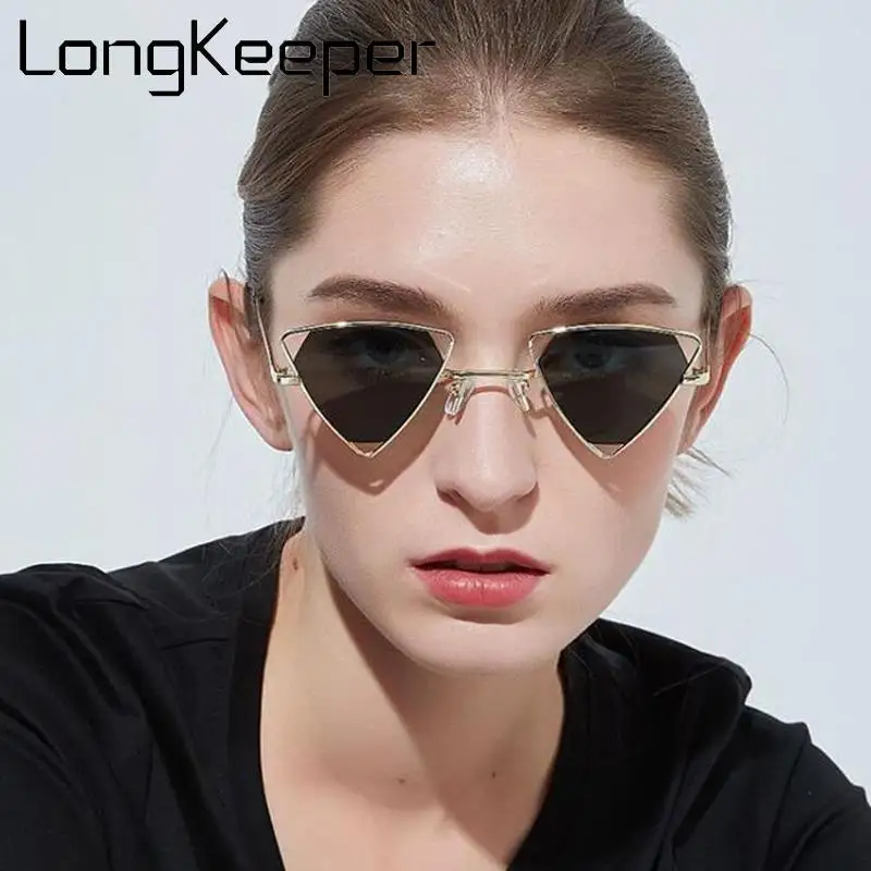 2020 Nové Punk sluneční Brýle, Ženy Vintage Značka Designer Kovový Trojúhelník Sluneční Brýle Módní Malé Černé Červené Oculos UV400 Ženské 1