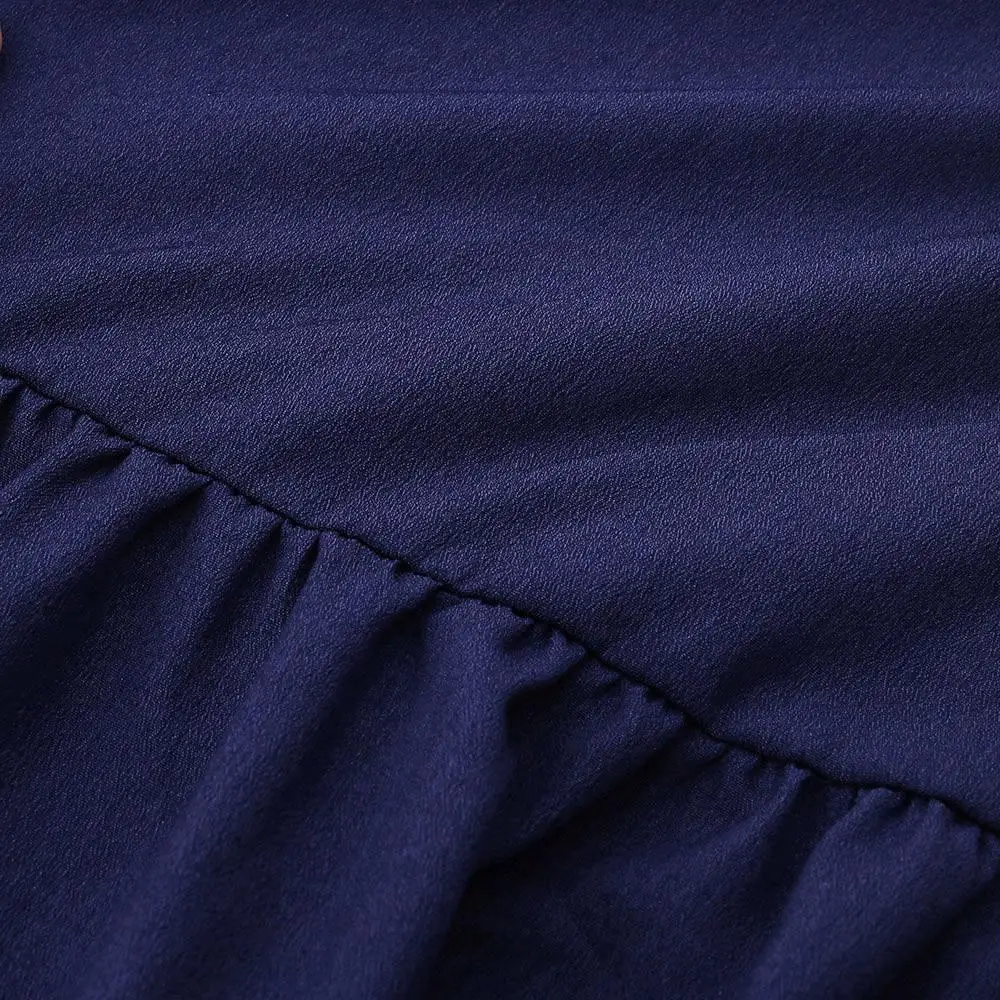 2020 Nové Příležitostné Ženy Dámské Volné Fit Mini Šaty Tunika Solid V Krku Lucerna Dlouhý Rukáv Šaty V Krku odpolední Směny Kostým 5