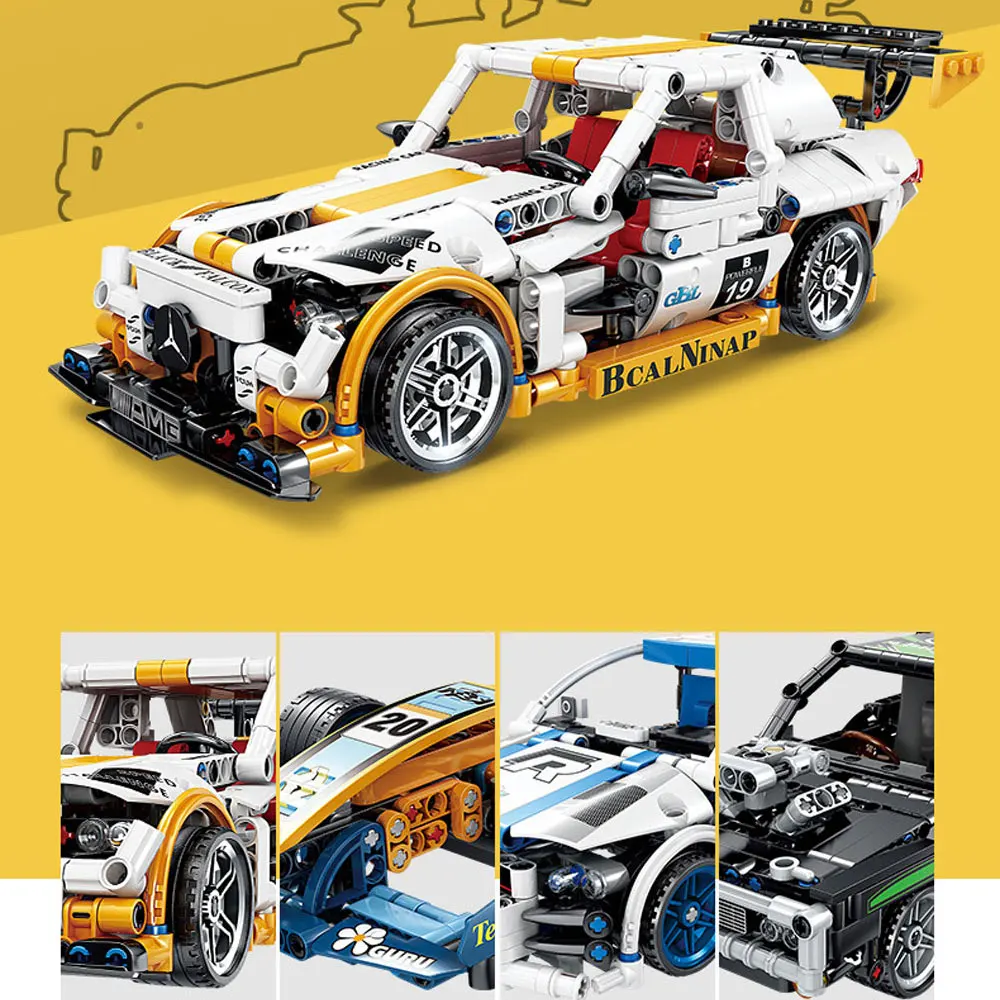 2020 Nové Stavební Bloky 42111 Model Rychlosti Auto Šampion Technic Creative City Car Vozidla Vytáhnout Zpět Vzdělávací Děti, hračky, dárky 4