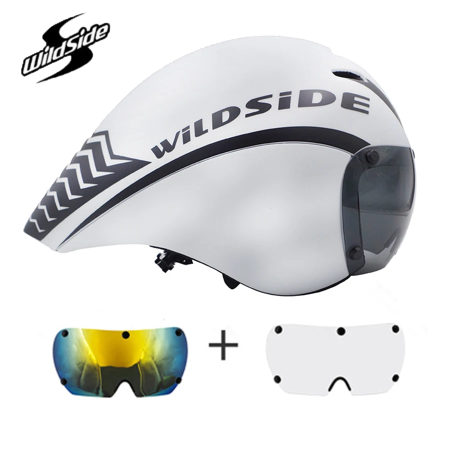 2020 nové wildside na koni cyklistické helmy silniční cyklistické helmy závodní magnetické přilba bike triatlon zkušební brýle TT přilba na kolo 4