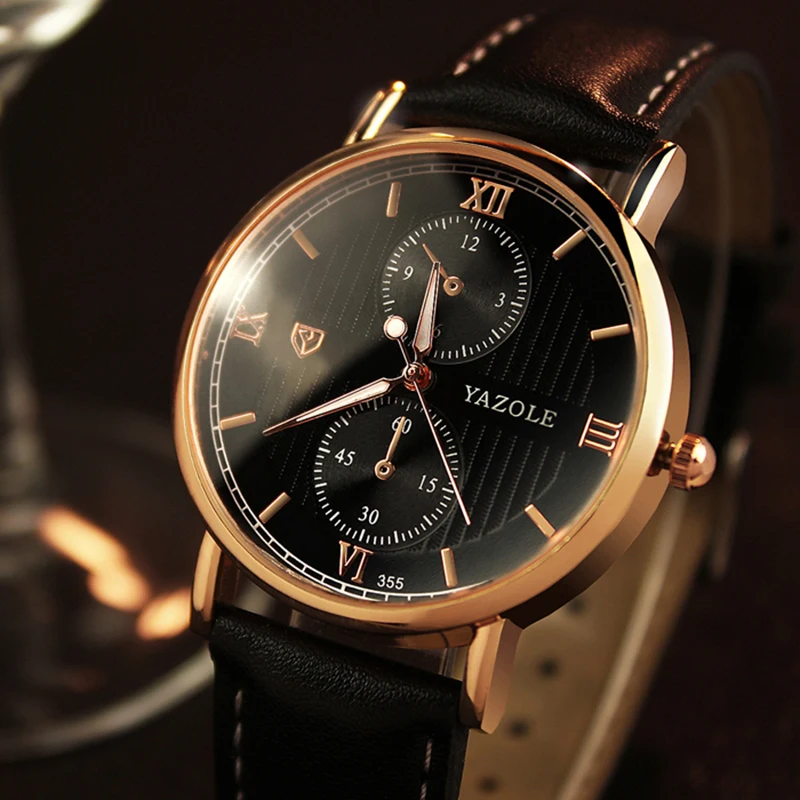 2020 Yazole Svítící Pánské Hodinky Muž Dobu Luxusní Top Značky Obchod Mužské Hodiny náramkové hodinky pro Volný čas Kůže Quartz Hodinky Relogios 2