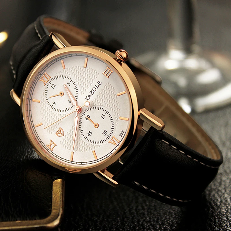 2020 Yazole Svítící Pánské Hodinky Muž Dobu Luxusní Top Značky Obchod Mužské Hodiny náramkové hodinky pro Volný čas Kůže Quartz Hodinky Relogios 4