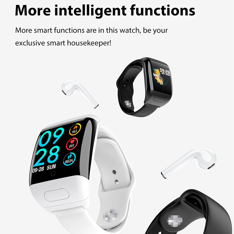 2021 Nové Chytré Hodinky Pro Muže, Ženy, 1.3 Full Touch S Bluetooth Sluchátka 2 v 1 Smartwatches Srdeční Frekvence, Krevní Tlak Náramek 2