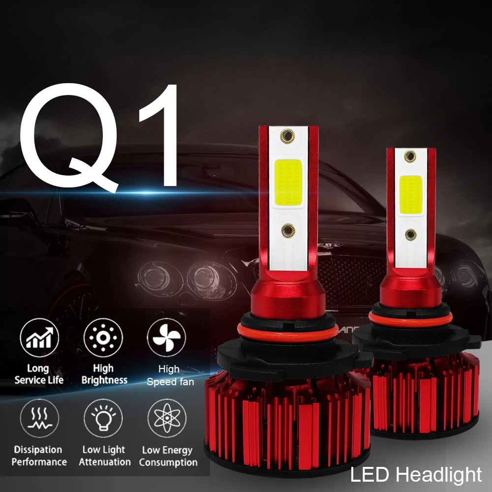 2ks Auto Reflektor Žárovky, Automobily Mini H4 LED H11 9006 led žárovka h1 H7 9005 led canbus Q1 Auto Světla 12V 200W 5