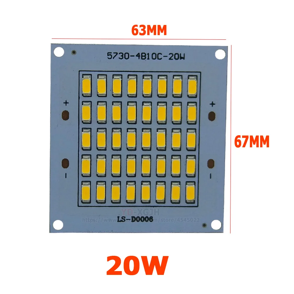 2KS/Mnoho SMD5730 Světlo 20W63*67MM 2000-2200lm LED PCB světlomet pcb desky Zdroje Panel pro venkovní Pouliční osvětlení 1